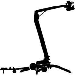 Towable Boom Forklift Icon Black